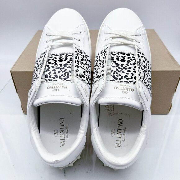 VALENTINO GARAVANI Rockstud Untitled Leopard Sneaker Men White Leather EU42 US 9 - Picture 13 of 15